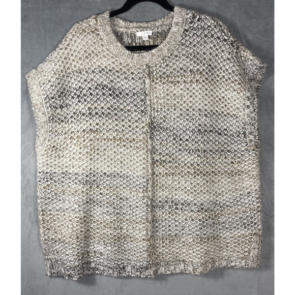PURE‎ J JILL Wool Mohair Chunky Knit Boxy Oversized Poncho Vest Sweater Sz M-L - Picture 1 of 5